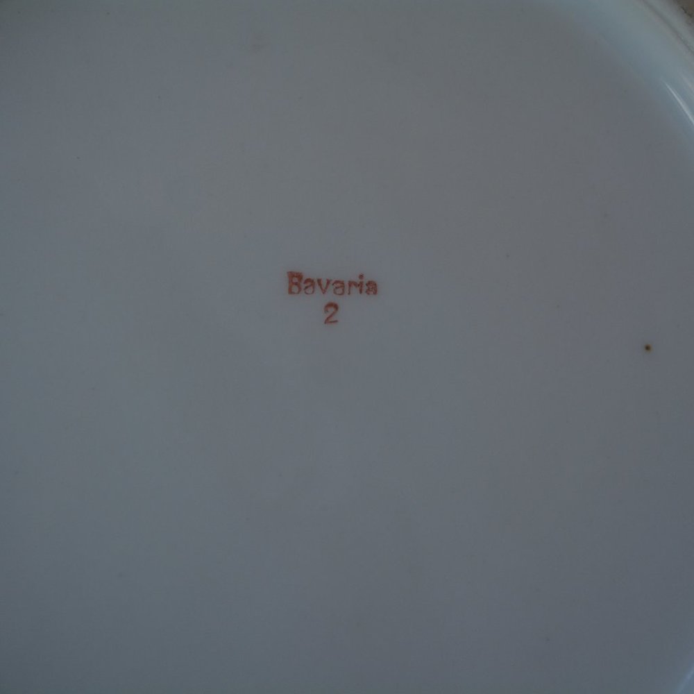 Antique Bavaria Germany LusterWare 9" Serving Bowl Green Floral Flowers Decor - Picture 8 of 9